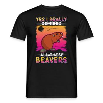 Beaver Beaver Dam Gift Beaver - Men's T-Shirt - black - Front - AI Model Male 178 light (178cm)