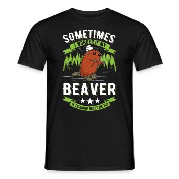 Cadeau Castor Beaver Dam Castor - T-shirt homme - noir - Devant - AI Model Male 178 light (178cm)