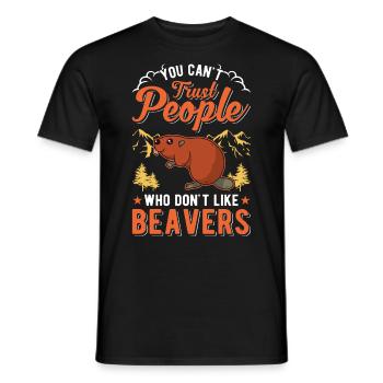 Beaver Beaver Dam Gift Beaver - Men's T-Shirt - black - Front - AI Model Male 178 light (178cm)