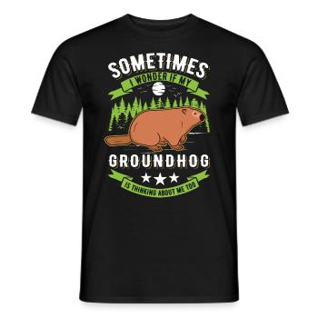 Groundhog Day Marmot - Men's T-Shirt - black - Front - AI Model Male 178 light (178cm)