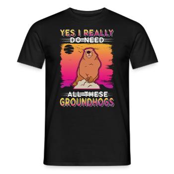 Groundhog Day Marmot - Men's T-Shirt - black - Front - AI Model Male 178 light (178cm)