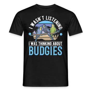 Budgerigar cockatiel Welli Parakeet - Men's T-Shirt - black - Front - AI Model Male 178 light (178cm)
