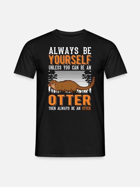 Otter Geschenk Fischotter Seeotter - Mænd T-shirt - sort