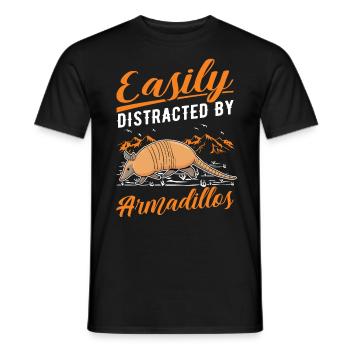 Easily distracted by Armadillo's armadillo - Men's T-Shirt - black - Front - AI Model Male 178 light (178cm)