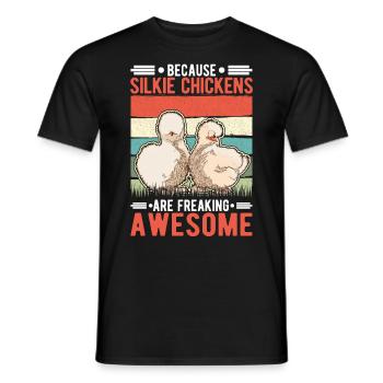 Parce que les poulets Silkie sont impressionnants - T-shirt homme - noir - Devant - AI Model Male 178 light (178cm)