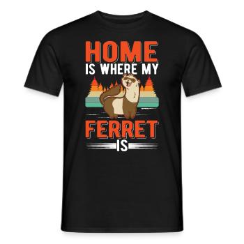 La maison est l’endroit où mon furet est Ferttchen - T-shirt homme - noir - Devant - AI Model Male 178 light (178cm)
