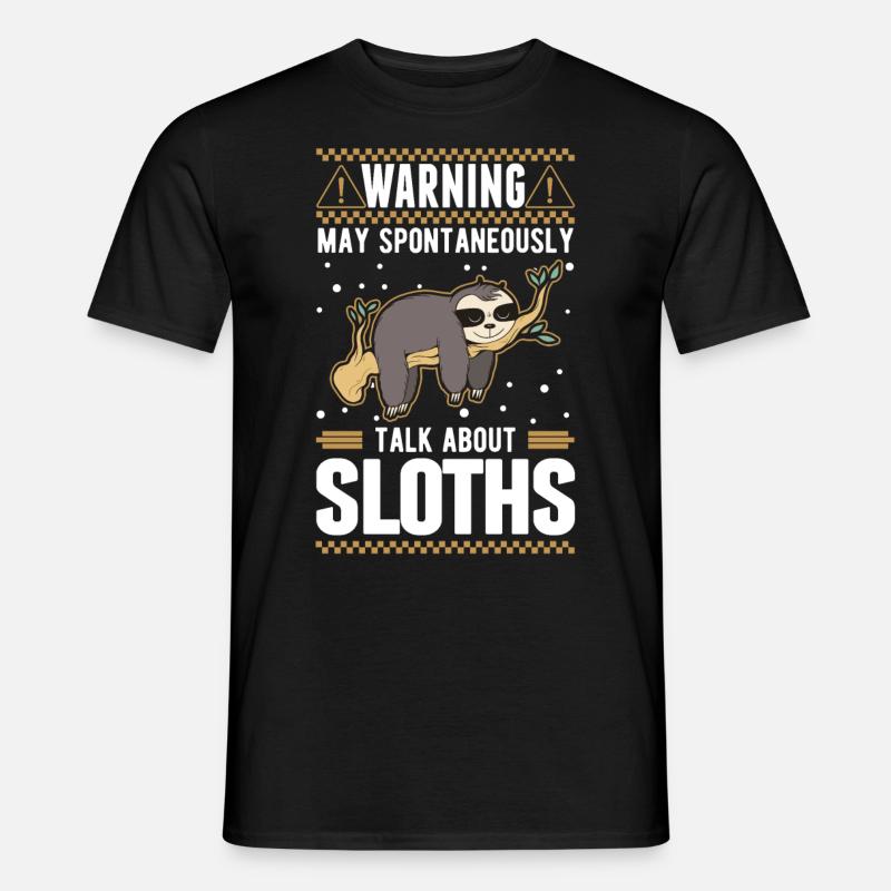 Sloth Sloth Warning - Men’s T-shirt - black