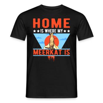 La maison est l’endroit où se trouvent mes suricates - T-shirt homme - noir - Devant - AI Model Male 178 light (178cm)