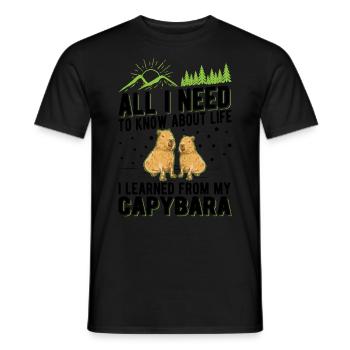 Capybara Wasserschwein Capibara - Men's T-Shirt - black - Front - AI Model Male 178 light (178cm)