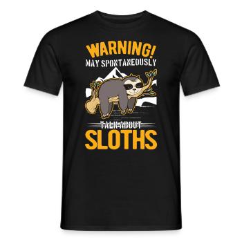 Avertissement de paresseux - T-shirt homme - noir - Devant - AI Model Male 178 light (178cm)