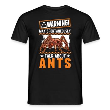 Warning Ants Ant Farm Fire Ants - Men's T-Shirt - black - Front - AI Model Male 178 light (178cm)