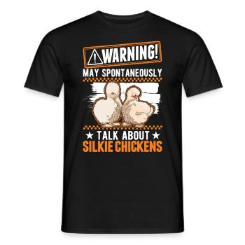 Warning Silkie Chicken Silkie Chicken - Men's T-Shirt - black - Front - AI Model Male 178 light (178cm)