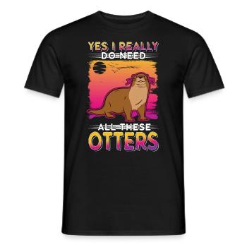 Loutre Cadeau Loutre Loutre Loutre Loutre de mer - T-shirt homme - noir - Devant - AI Model Male 178 light (178cm)