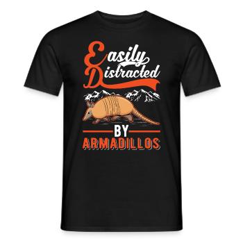 Easily distracted by Armadillo's Armadillo - Men's T-Shirt - black - Front - AI Model Male 178 light (178cm)