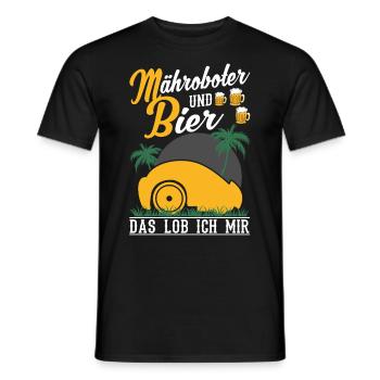 Mähroboter und Bier Das lob ich mir - Männer T-Shirt - Schwarz - Vorne - AI Model Male 178 light (178cm)