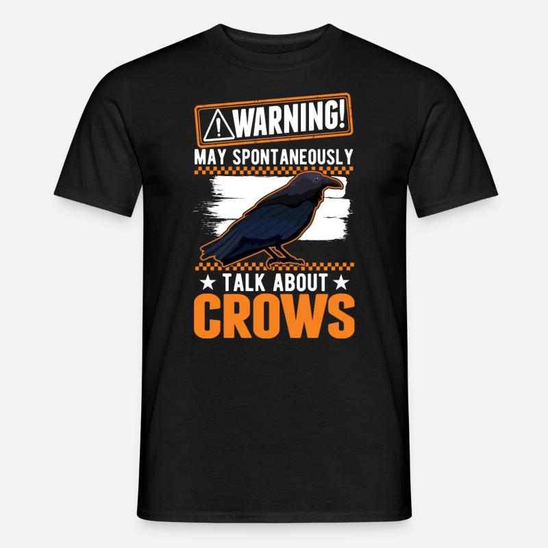 Warnung Krähe Geschenk Rabe Rabenkrähe - Männer T-Shirt - Schwarz