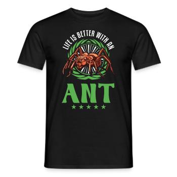 Life is better with an Ant ant Farm Ants - Men's T-Shirt - black - Front - AI Model Male 178 light (178cm)