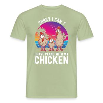 Poulets Élevage de poulets Éleveur de poulet - T-shirt homme - vert sauge - Devant - AI Model Male 178 light (178cm)