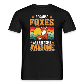 Because Foxes are freaking awesome Fuchs - Men's T-Shirt - black - Front - AI Model Male 178 light (178cm)