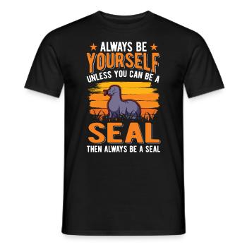 Cadeau de phoque Lion de mer Lion de mer - T-shirt homme - noir - Devant - AI Model Male 178 light (178cm)