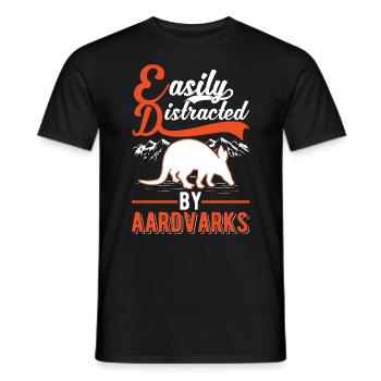 Facilement distrait par Aardvarks Aardvark - T-shirt homme - noir - Devant - AI Model Male 178 light (178cm)