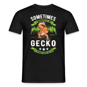 Gecko Cadeau Léopard Gecko - T-shirt homme - noir - Devant - AI Model Male 178 light (178cm)