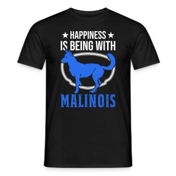 Malinois Happiness Mechelse Herder - Men's T-Shirt - black - Front - AI Model Male 178 light (178cm)