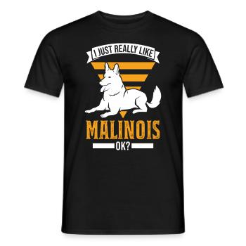 I just really like Malinois ok Belgian Malinois - Men's T-Shirt - black - Front - AI Model Male 178 light (178cm)