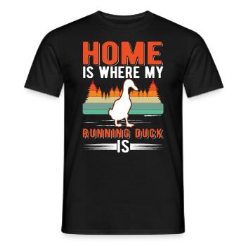 La maison est l’endroit où mon canard qui court est Laufente - T-shirt homme - noir - Devant - AI Model Male 178 light (178cm)