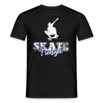 Skateboard Freestyle - T-shirt homme - noir - Devant - AI Model Male 178 light (178cm)