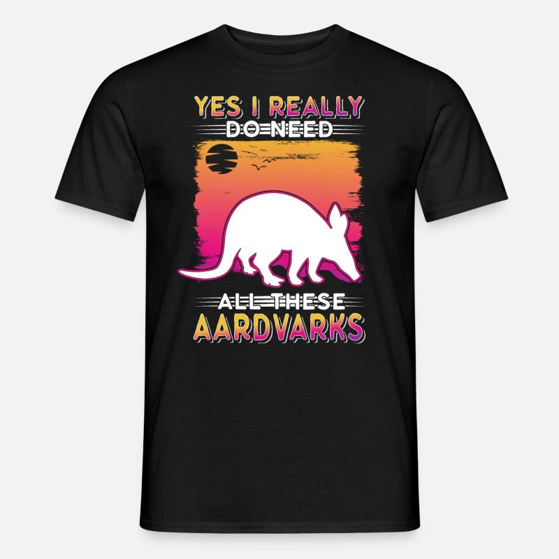 Erdferkel Geschenk Aardvark - Männer T-Shirt - Schwarz