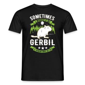 Gerbille Cadeau Rat de course Gerbille - T-shirt homme - noir - Devant - AI Model Male 178 light (178cm)