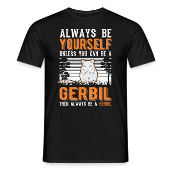 Gerbil Gift Racing Rat Gerbil - Men's T-Shirt - black - Front - AI Model Male 178 light (178cm)