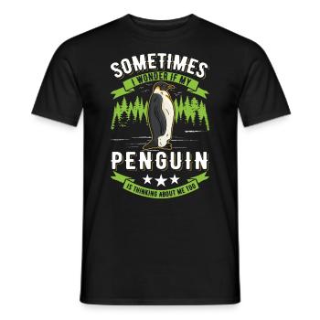 Pinguin Penguin Kaiserpinguin - Männer T-Shirt - Schwarz - Vorne - AI Model Male 178 light (178cm)