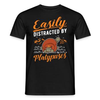 Easily distracted by Platypuses Platypus - Men's T-Shirt - black - Front - AI Model Male 178 light (178cm)