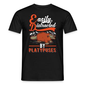 Easily distracted by Platypuses Platypus - Men's T-Shirt - black - Front - AI Model Male 178 light (178cm)