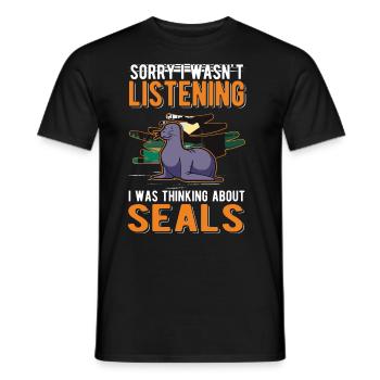 Robbe Gift Sea Lion - Men's T-Shirt - black - Front - AI Model Male 178 light (178cm)