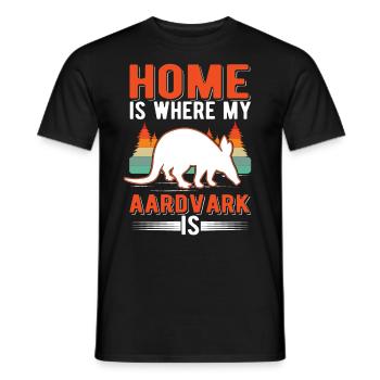 Home is where my Aardvark is Erdferkel - Männer T-Shirt - Schwarz - Vorne - AI Model Male 178 light (178cm)
