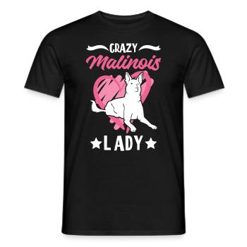 Crazy Malinois lady Mechelse Herder - Men's T-Shirt - black - Front - AI Model Male 178 light (178cm)