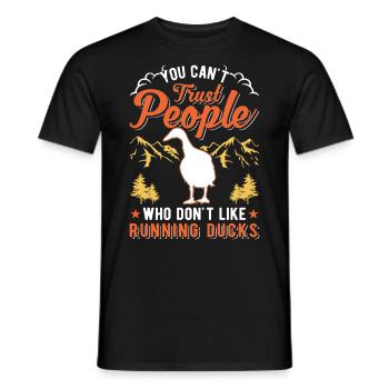 Indian Runner Duck Gift Running Duck - Men's T-Shirt - black - Front - AI Model Male 178 light (178cm)