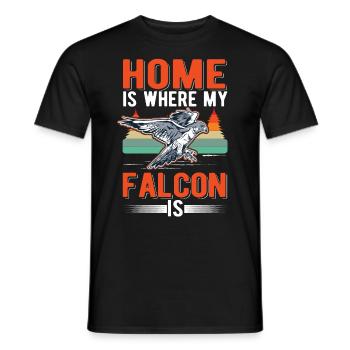 Zuhause ist wo meine Falke ist Turmfalke - Männer T-Shirt - Schwarz - Vorne - AI Model Male 178 light (178cm)