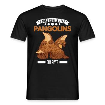 J’aime vraiment les pangolins, d’accord - T-shirt homme - noir - Devant - AI Model Male 178 light (178cm)