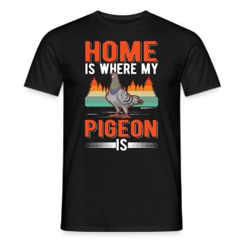 Home is where my pigeon is pigeon fancier pigeon - Men's T-Shirt - black - Front - AI Model Male 178 light (178cm)