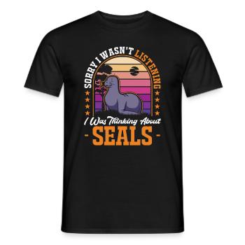 Robbe Gift Sea Lion - Men's T-Shirt - black - Front - AI Model Male 178 light (178cm)