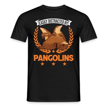 Easily distracted by Pangolins - Men's T-Shirt - black - Front - AI Model Male 178 light (178cm)