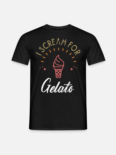Grappige Gelato Lover Ik schreeuw om Gelato Italiaans ijs - Mænd T-shirt - sort