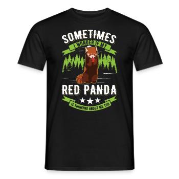 Red Panda Cadeau Chat Ours Panda Rouge - T-shirt homme - noir - Devant - AI Model Male 178 light (178cm)