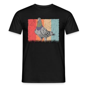 Taube Retro Taubenzüchter Vintage - Männer T-Shirt - Schwarz - Vorne - AI Model Male 178 light (178cm)