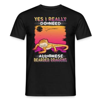 Bearded Dragon Gift Bearded Dragon - Men's T-Shirt - black - Front - AI Model Male 178 light (178cm)