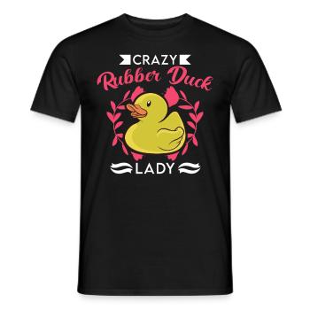 Crazy Rubber Duck Lady Gummiente - Men's T-Shirt - black - Front - AI Model Male 178 light (178cm)
